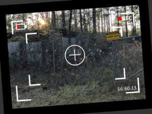 found footage illustration through a shaky cam view screen